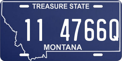 MT license plate 114766Q