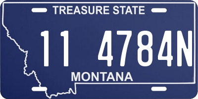 MT license plate 114784N