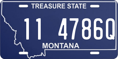 MT license plate 114786Q