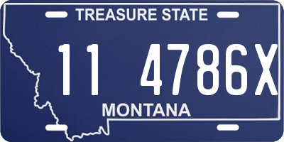 MT license plate 114786X