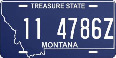 MT license plate 114786Z