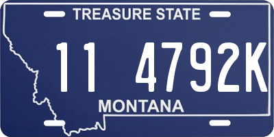 MT license plate 114792K