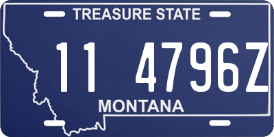 MT license plate 114796Z