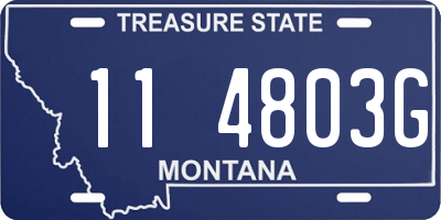 MT license plate 114803G