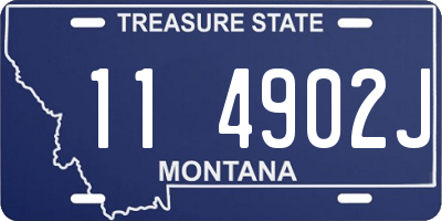 MT license plate 114902J