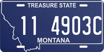 MT license plate 114903C