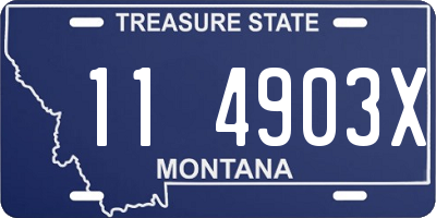 MT license plate 114903X
