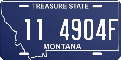 MT license plate 114904F