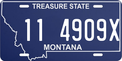MT license plate 114909X