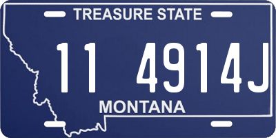 MT license plate 114914J