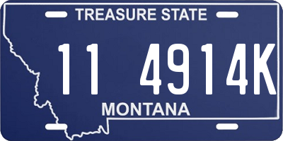 MT license plate 114914K