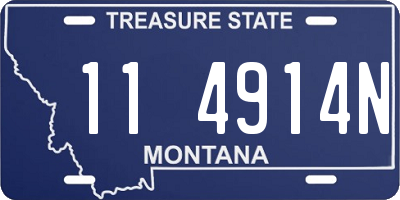 MT license plate 114914N