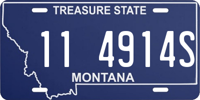 MT license plate 114914S