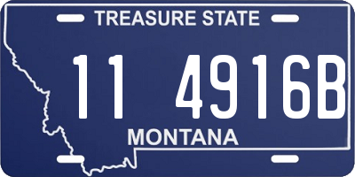 MT license plate 114916B