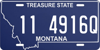 MT license plate 114916Q