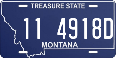 MT license plate 114918D