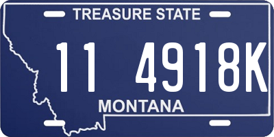 MT license plate 114918K