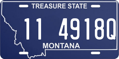 MT license plate 114918Q