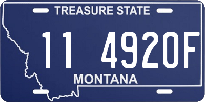 MT license plate 114920F