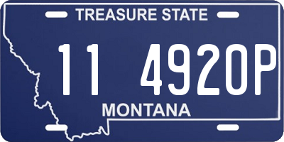 MT license plate 114920P