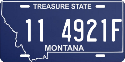 MT license plate 114921F