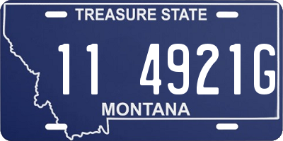 MT license plate 114921G