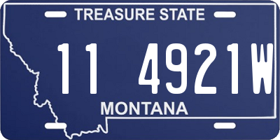 MT license plate 114921W