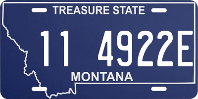 MT license plate 114922E