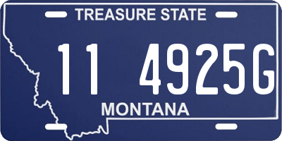 MT license plate 114925G