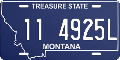 MT license plate 114925L