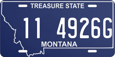 MT license plate 114926G