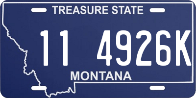 MT license plate 114926K