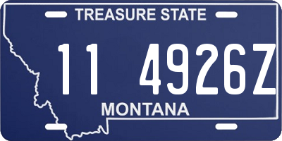 MT license plate 114926Z