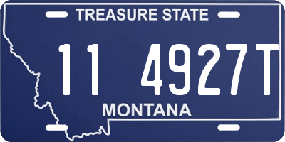 MT license plate 114927T