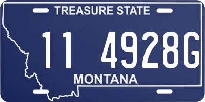 MT license plate 114928G