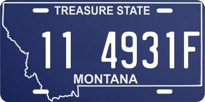 MT license plate 114931F