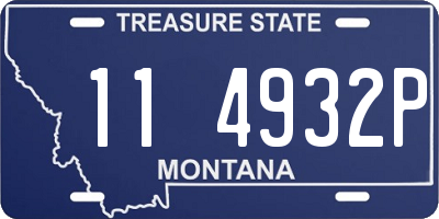 MT license plate 114932P