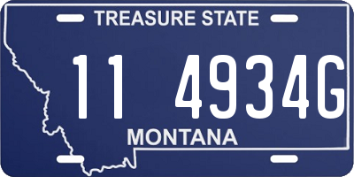 MT license plate 114934G