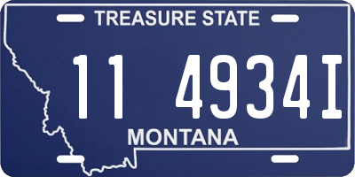 MT license plate 114934I