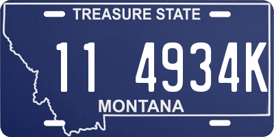 MT license plate 114934K