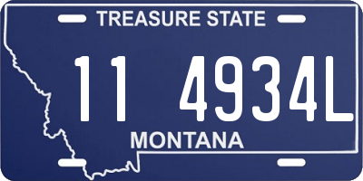 MT license plate 114934L