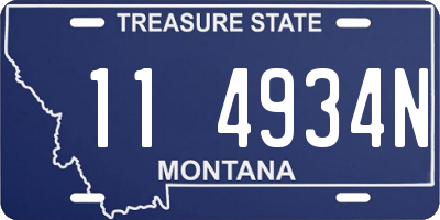 MT license plate 114934N