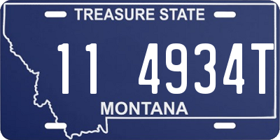 MT license plate 114934T