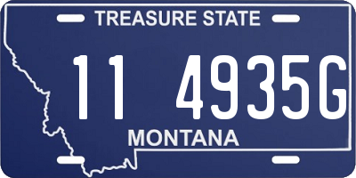 MT license plate 114935G