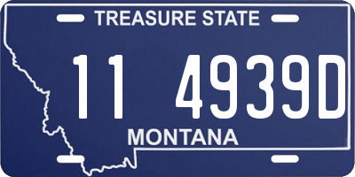 MT license plate 114939D