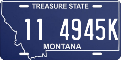 MT license plate 114945K