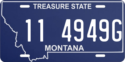 MT license plate 114949G