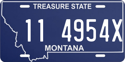 MT license plate 114954X