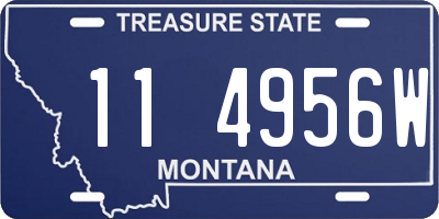 MT license plate 114956W