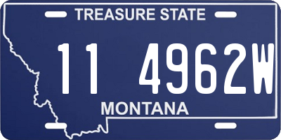 MT license plate 114962W